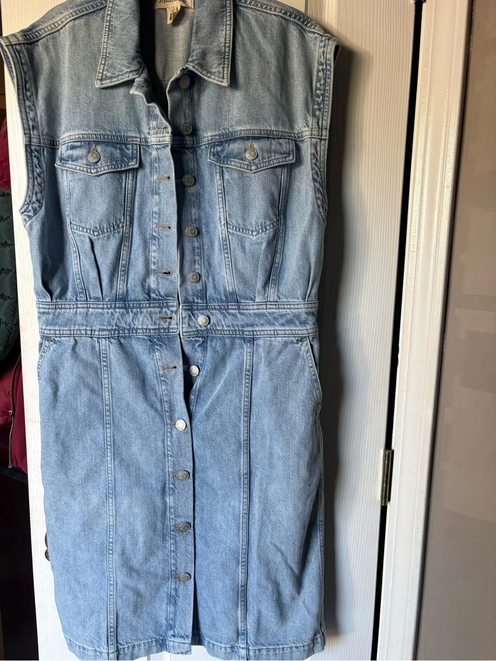 Madewell Pale Blue Denim Button Up Dress